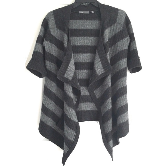 VINCE Black & Dark Gray Front Drape Sweater Size Small - Picture 9 of 9